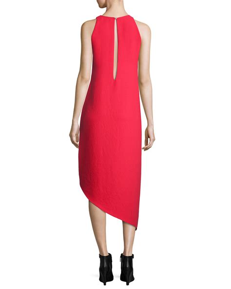 iro hamlin asymmetric high  sleeveless dress red