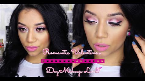 Romantic Valentines Day Makeup Tutorial Pink Youtube
