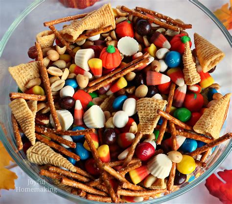 fall sweet  salty snack mix joyful homemaking