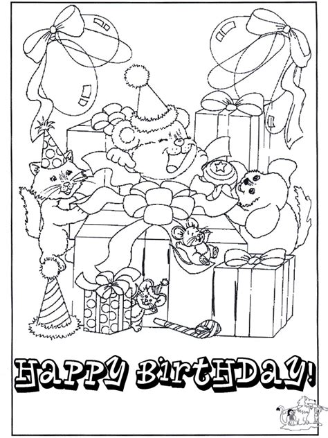 coloring pages happy birthday birthday