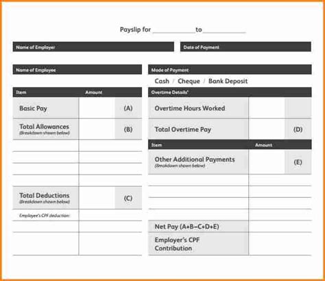 5 Downloadable Payslip Template Simple Salary Slip
