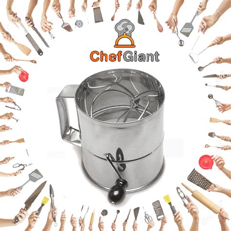Chefgiant 8 Cup Stainless Steel Rotary Flour Sifter