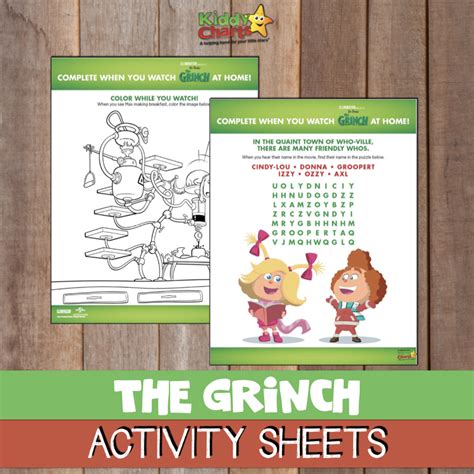 grinch activity sheets dr seuss kiddycharts
