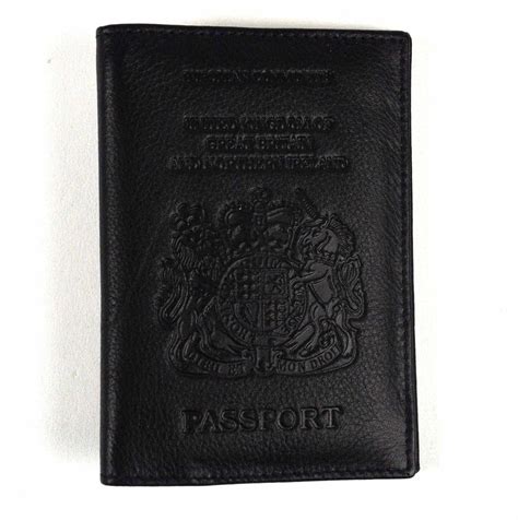 deluxe black leather british passport holder pink cat shop
