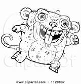 Ugly Monkey Cartoon Outlined Running Clipart Cory Thoman Coloring Vector Waving 2021 sketch template