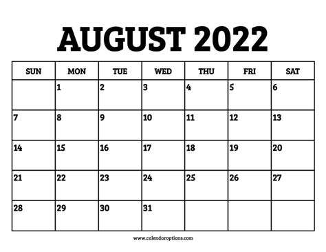 printable august  calendars wiki calendar august
