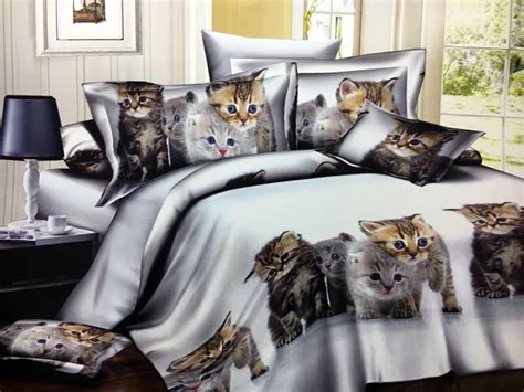 white cat pcs bedding sets childrens beddingset bed linen duvet