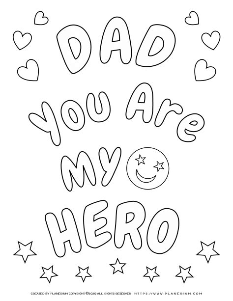 fathers day coloring page  dad   hero planerium