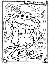 Sesame Zoe Elmo sketch template