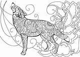 Kleurplaat Kleurplaten Volwassenen Vos Coloriage Loup Gris Downloaden Dieren Stockvector Moeilijke Wolves Hond Zentangle Stockillustratie sketch template