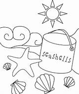 Coloring Beach Pages Printable Summer Sea Themed Kids Preschool Shell Theme Sheets Print Shells Scene Towel Barbie Adult Ocean Colouring sketch template