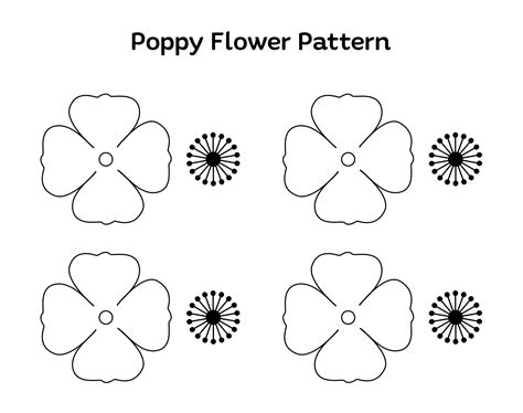 paper poppy flower pattern    printables printablee