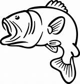 Bass Boat Coloring Pages Outline Getdrawings Fish sketch template