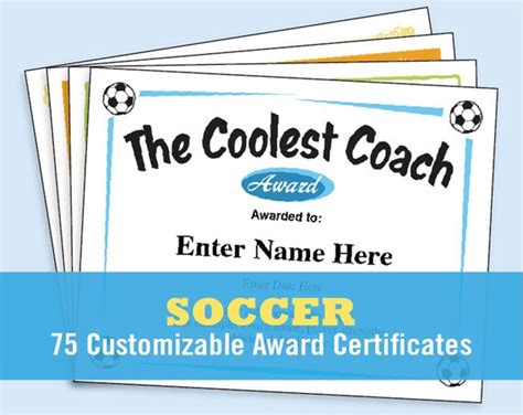 soccer certificates soccer awards templates child