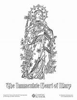 Immaculate Sacred Draw Coloringhome Printables Rosary Teachings Mater sketch template