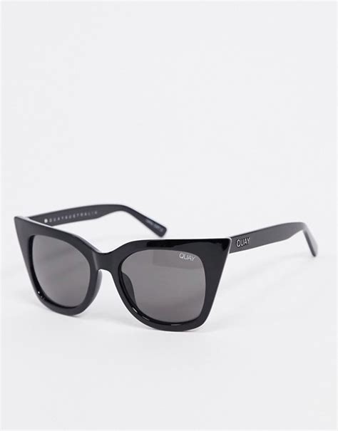 quay australia harper cat eye sunglasses  black asos asos slim