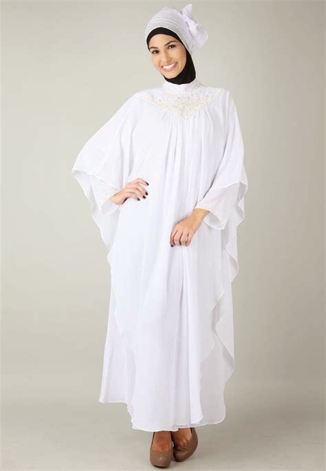 contoh baju gamis warna putih syari fika shop