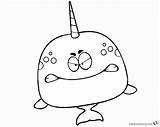 Coloring Narwhal Pages Angry Cartoon Printable Kids sketch template