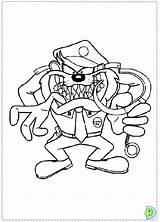Coloring Devil Taz Dinokids Pages Tasmanian Looney Tunes Cartoon Kids Close sketch template