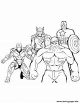 Coloring Hulk Thor Captain America Man Iron Pages Printable Color sketch template