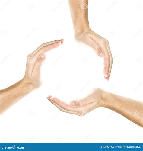 circle   hands isolated  white background stock image image  blank idea