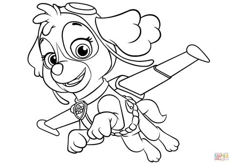 sky paw patrol coloring pages coloring home