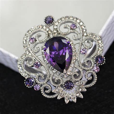 Luxury Austrian Crystal Zircon Brooch Vintage Fashion Quality Brooch