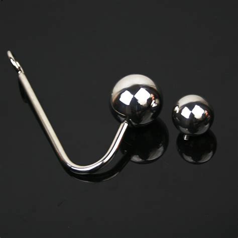 Sex Stainless Steel Anal Hook With Removable Balls Bondage Anal Plug