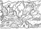 Wasserfall Cascada Colorat Wodospad Planse Cascata Rainforest Cascate Vesiputous Ausmalbild Colorear Peisaje Natura Kolorowanki Padure sketch template