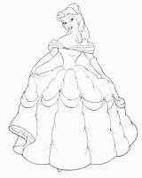 Coloring Belle Princess Popular sketch template