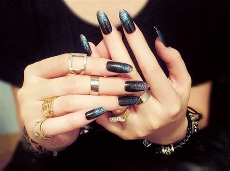 stks kunstnagels koningin stijl zwarte valse nagel lange full cover fake nail tips sexy voor