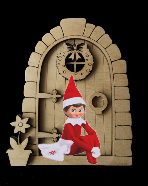personalised wooden christmas elf door  images christmas elf