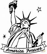 Unidos Colorir Imprimir Libertad Estatua Liberdade Clipartbest Norte sketch template