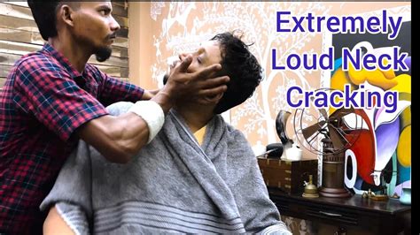 Extremely Loud Neck Cracking Intense Head Massage With Face Massage By