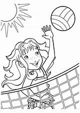 Coloring Sports Pages Volleyball Girls Sunset Girl Themed Printable Faces Face Shimmer Getcolorings Books Color Getdrawings Mountain Drawing Colorings sketch template