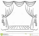 Stage Theater Curtain Clipart Vector Teatro Curtains Drawing Sketch Theatre Draw Para Coloring Stock Dibujo Kresby Clip Illustration Pages Clipground sketch template