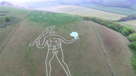 ariel footage of the cerne abbas giant in dorset for watercress warrior
