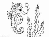 Sea Coloring Pages Under Life Horse Bubbles Kids Printable Color Adults Print sketch template