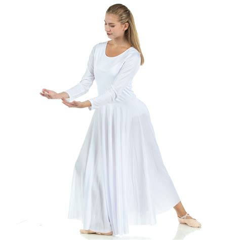 danzcue praise full length long sleeve dance dress wsd danzcue