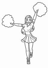 Cheerleader Coloring Pages Drawing Beautiful Color Print Place Getdrawings sketch template