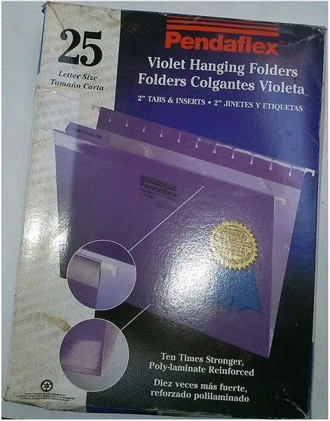 pendaflex   violet hanging file folders  letter size file