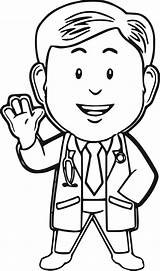 Doctor Coloring Kids Nurse Pages Drawing Male Clipart Cartoon Dr Woman Printable Stethoscope Print sketch template