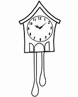 Cuckoo Clock Coloring Template Pages Kids Time Clocks Sundial Sheets Bird sketch template