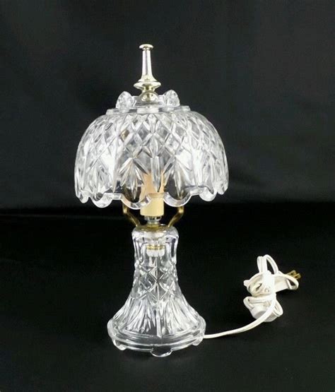 Vintage Etched Crystal Lead Clear Glass Table Lamp 11 Clear Glass