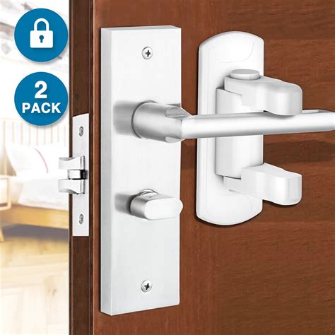 child safety lever door locks  pack adhesive baby proof door lever lock  drill quick install