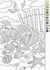 Shells Zahlen Malen Adults Favoreads Mandala Erwachsene Ausmalbilder Mandalas Schablonen Numeri Crafts Vorschule Difficult sketch template