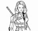 Widow Avengers Nera Vedova Colorare Bettercoloring Occhio Falco Endgame Spider sketch template