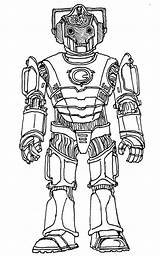 Cybermen Cyberman Printablefreecoloring Descripción sketch template