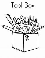 Tool Box Coloring Printable Pages Template Sketch sketch template