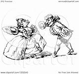 Vintage Courting Couple Illustration Clipart Royalty Prawny Vector sketch template